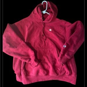 ✨Authentic Champion Hoodie Unisex Size Large Maroon Embroidered✨